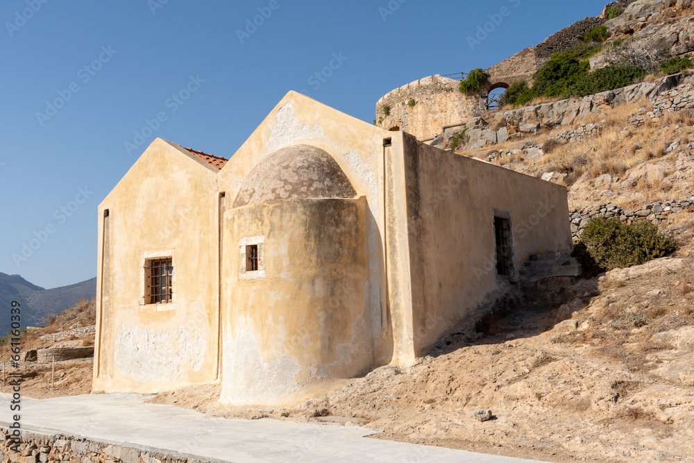 Church of Agios Georgios, Spinalonga Island, Crete, Greece.