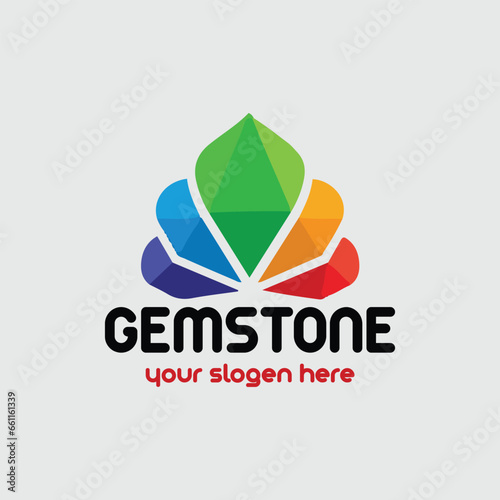 gemstone gift shop logo design vector