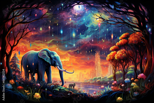 elephant at night © Awais