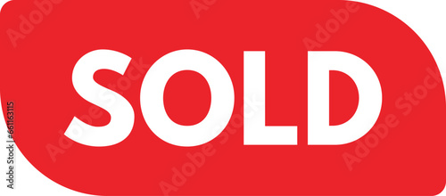 Sold sign vector in trendy style isolated on white background