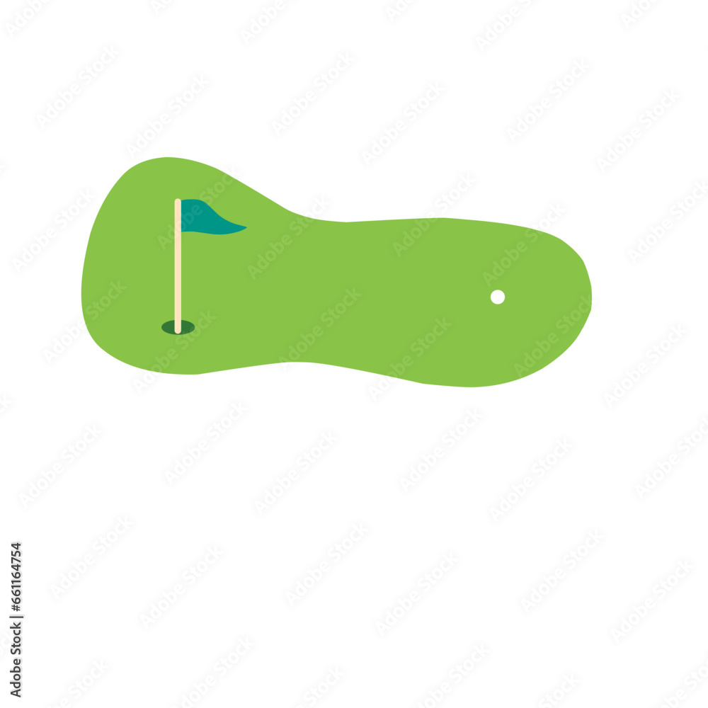 illustration of a golf course with flags and golf balls illustration of a golf course with flags and golf balls