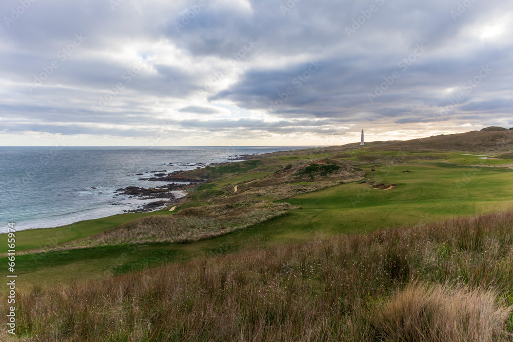 Photograph of Cape Wickham Lighthouse overlooking Bass Strait on King Island in Tasmania Photograph of Cape Wickham Lighthouse overlooking Bass Strait on King Island in Tasmania