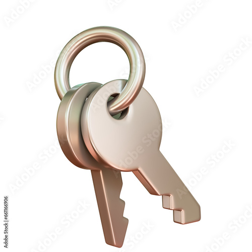 Metal Keys icon Isolated 3d render illustration