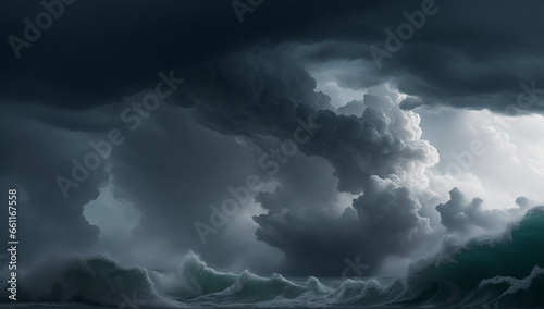 Stormy sky, hurricane, sky clouds, lightning flurry paintings - AI Generative