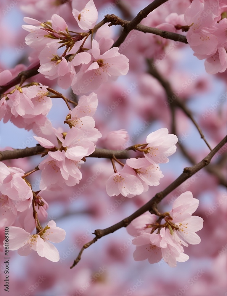 Cherry blossom petals gently falling in a soft breeze, evoking a sense of delicate beauty. Ai Generated Cherry blossom petals gently falling in a soft breeze, evoking a sense of delicate beauty. Ai Generated