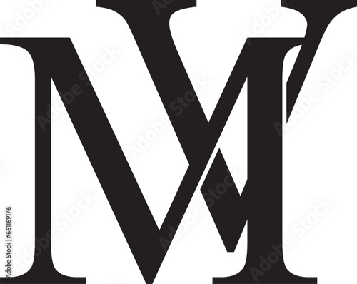 MV letter logo modern design