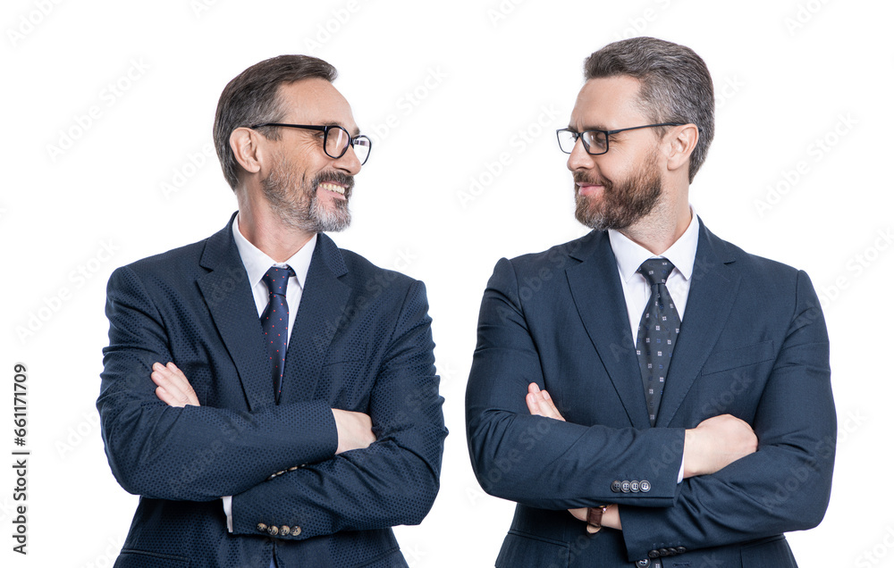 successful partnership. business team success. business partner isolated on white. two business man in suit. business teamwork and collaboration. partnership concept. partner team. Leadership vision successful partnership. business team success. business partner isolated on white. two business man in suit. business teamwork and collaboration. partnership concept. partner team. Leadership vision