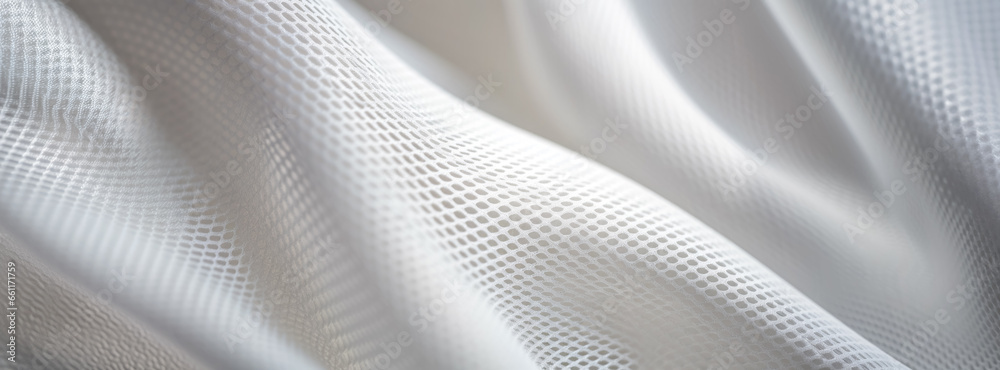 White textile fabric, closeup detail to structure - future clothing materials concept. Generative AI White textile fabric, closeup detail to structure - future clothing materials concept. Generative AI