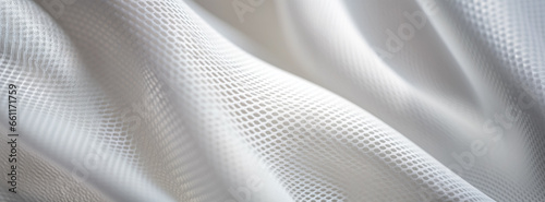White textile fabric, closeup detail to structure - future clothing materials concept. Generative AI