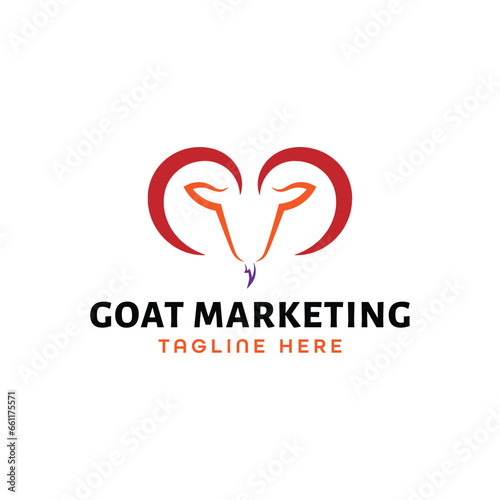 goat marketing business logo design vector