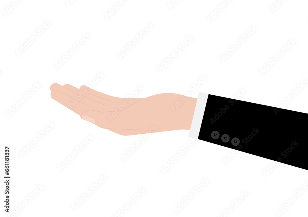Empty Hand Holding, Receiving or Showing Something. Vector Illustration Isolated on White Background. Empty Hand Holding, Receiving or Showing Something. Vector Illustration Isolated on White Background.