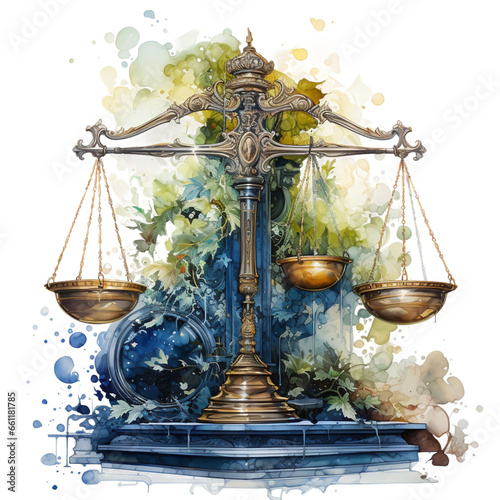 scales of justice on white background