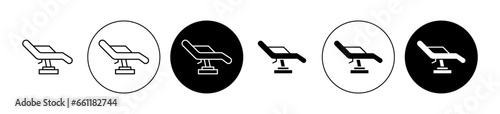 Beautician armchair symbol set. Beauty salon chair icon for ui designs.