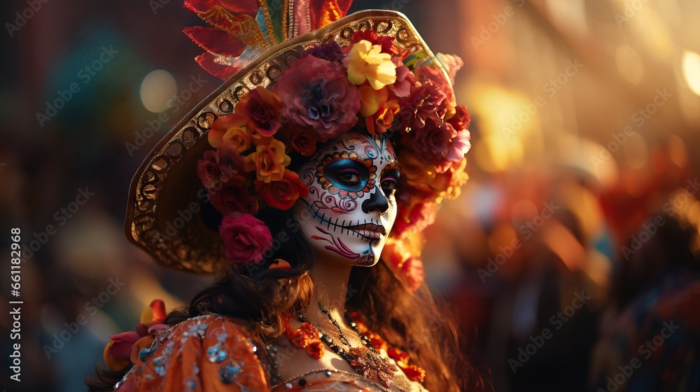 Naklejka premium Catrina on the Day of the Dead