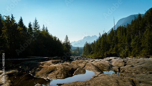 morning mountain river