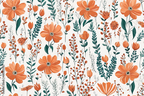 floral seamless pattern with hand drawn flowers. vector illustration. floral seamless pattern with hand drawn flowers. vector illustration. watercolor seamless pattern with flowers and leaves. hand pa