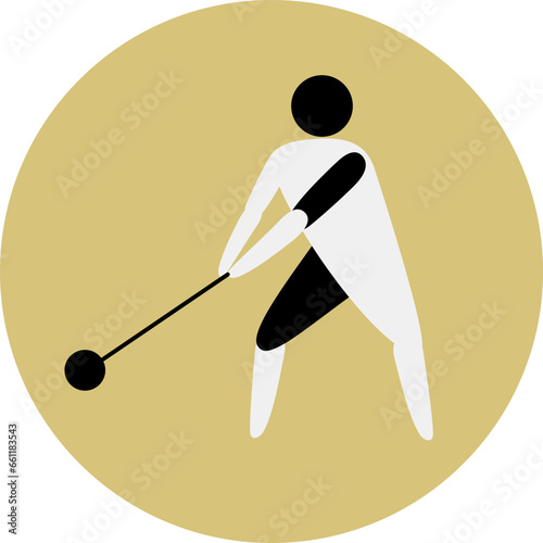 Hammer throw competition icon. Sport sign.