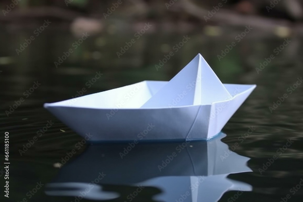 Simple paper boat. Generative AI