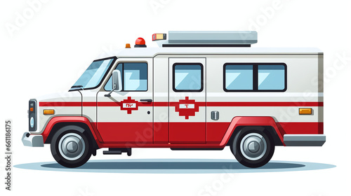 ambulance car isolated on white