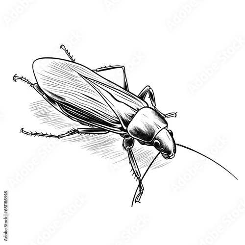 Hand Drawn Sketch Cockroach Insect Illustration
