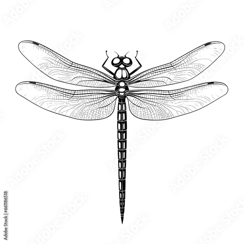 Hand Drawn Sketch Dragonfly Insect Illustration