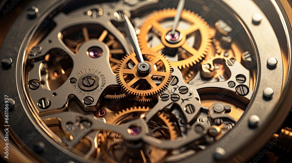 Watch close up gear, inside your watch, engineering