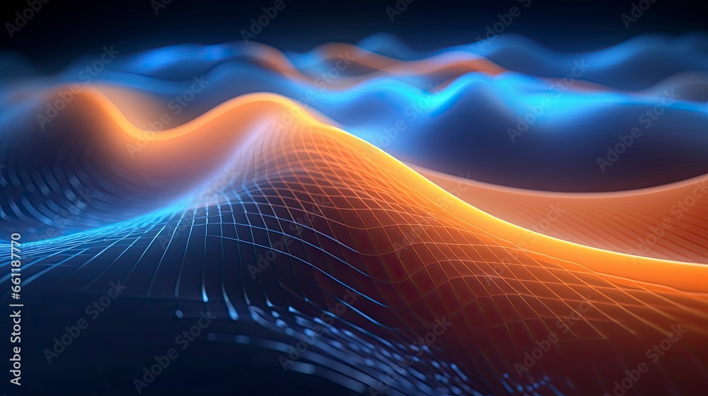 Abstract grid background, engineering concept, orange flow, tehcnology Abstract grid background, engineering concept, orange flow, tehcnology