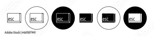 Esc vector icon set. Keyboard escape button icon for ui designs. photo