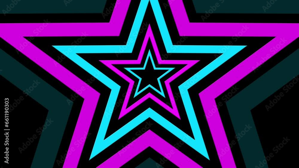 Glowing Neon star background animation. 4K motion animation. Glowing Neon star background animation. 4K motion animation.