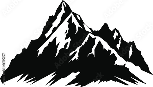 Mountains vector.Mountain range silhouette isolated vector illustration. Mountains silhouette.