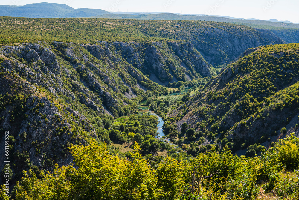 Landscape with a valley of Krupa river in Croatia