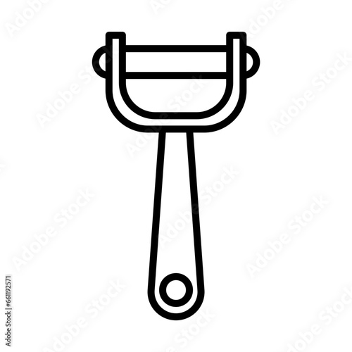 peeler kitchen utensil icon in line