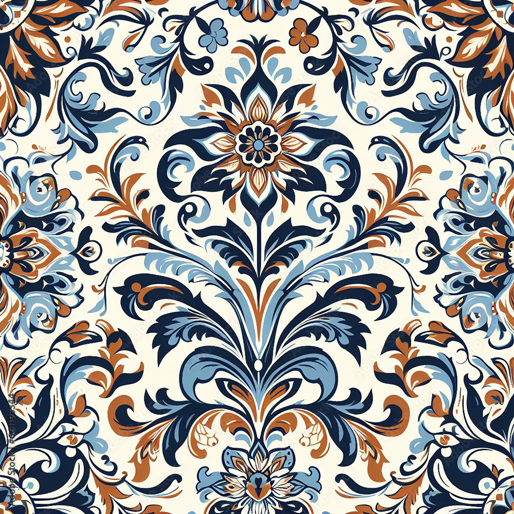 Set of patterned azulejo floor tiles. Abstract geometric background. Vector illustration, seamless mediterranean pattern. Portuguese floor tiles azulejo design. Floor cement talavera tiles collection
