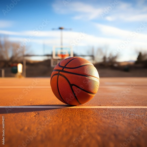 basketball on the court
