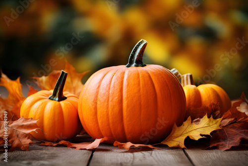 Herbstlicher Hintergrund mit Herbstblätter und Kürbisse