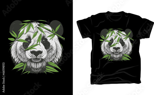 Stylish t-shirt and apparel trendy design with bear, print on demand, vector illustration. Global swatches.