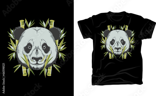 Stylish t-shirt and apparel trendy design with bear, print on demand, vector illustration. Global swatches.