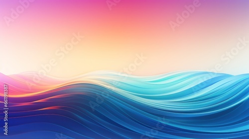 Radiant Iridescent Light-Waves Background Wallpaper Art Cosmic Rainbow Spectrum Flowing Liquid Abstract Art