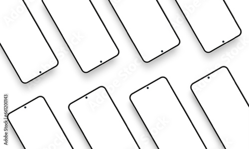 Smartphone Screens Mockups for Showing Your App Design. Vector Illustration