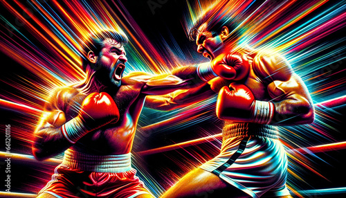 Vibrant Realistic Boxing Match: Generative AI Masterpiece © Uolir