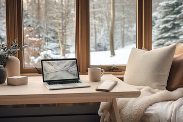 home office on winter