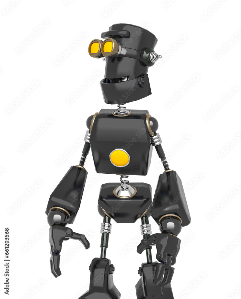 Fototapeta premium old fashion robot cartoon is happy and also looking to the future