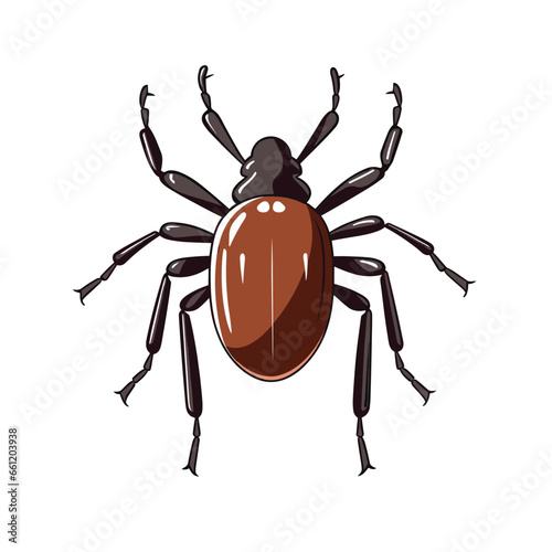 Hand Drawn Flat Color Tick Insect Illustration