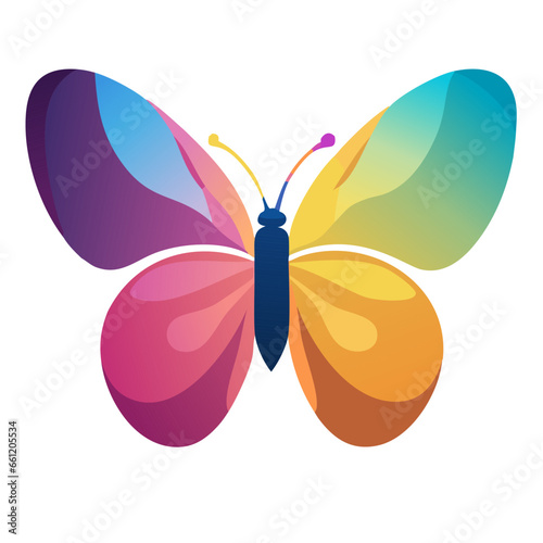 Colorful butterfly. Minimalist and elegant vector illustration. AI generated