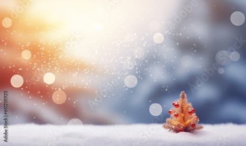 snow on in snow light and Christmas tree leaf background