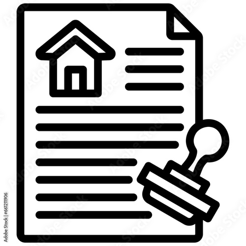 Building Permit Outline Icon