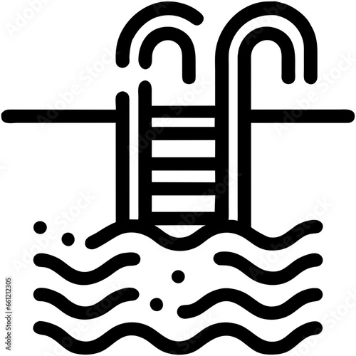 simple rounded lineal style swimming line icon svg illustration