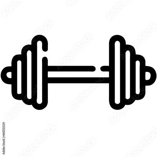 simple rounded lineal style gym dumbell weight line icon svg illustration