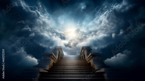 stair on cloud in heaven video background looping for live wallpaper  photo