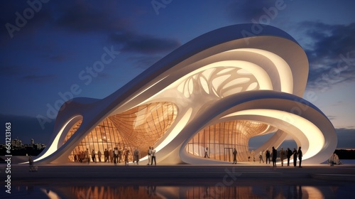Curve roof, parametric architecture design photo
